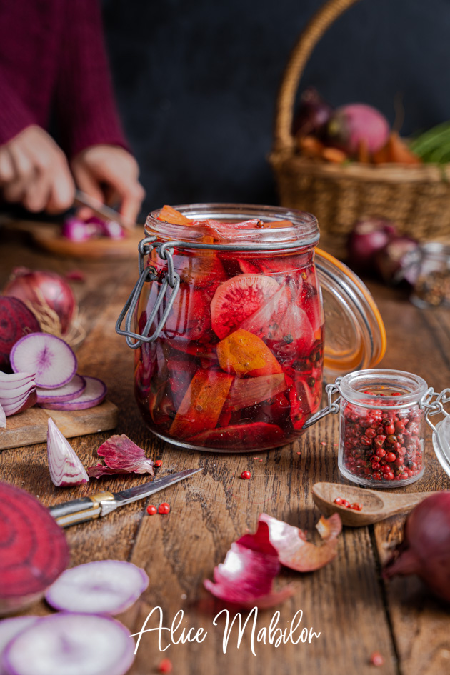 Préparation pickles de légumes